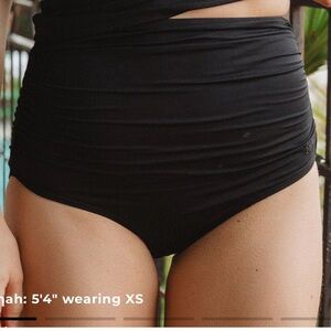 Albion ruched high waisted swim bottom black XXL